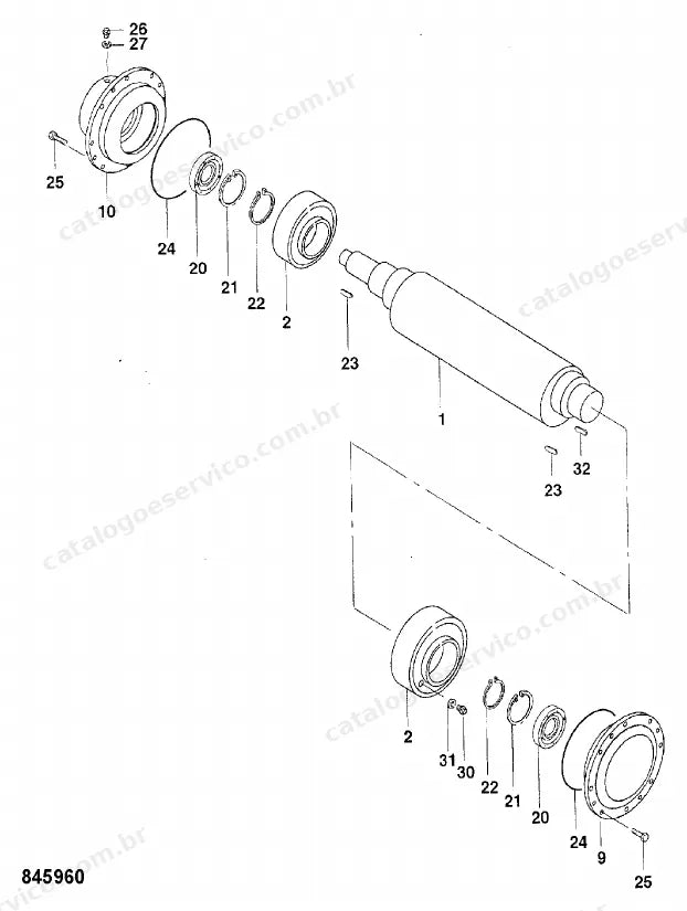 Catálogo de peças JCB VM75 — vista explodida 4 de 4