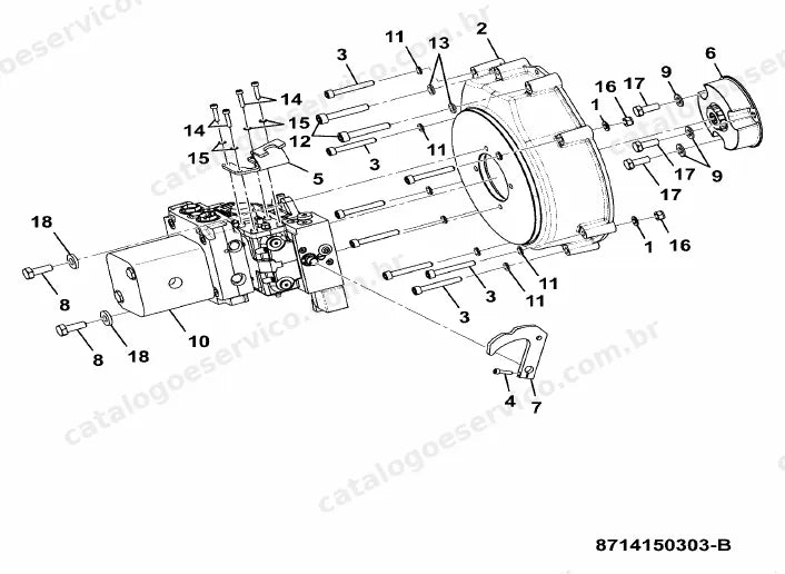 Catálogo de peças JCB VMT160 — vista explodida 1 de 4