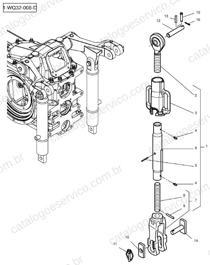 Vista explodida do Catálogo de Peças Massey Ferguson MF 6475 — exemplo 1