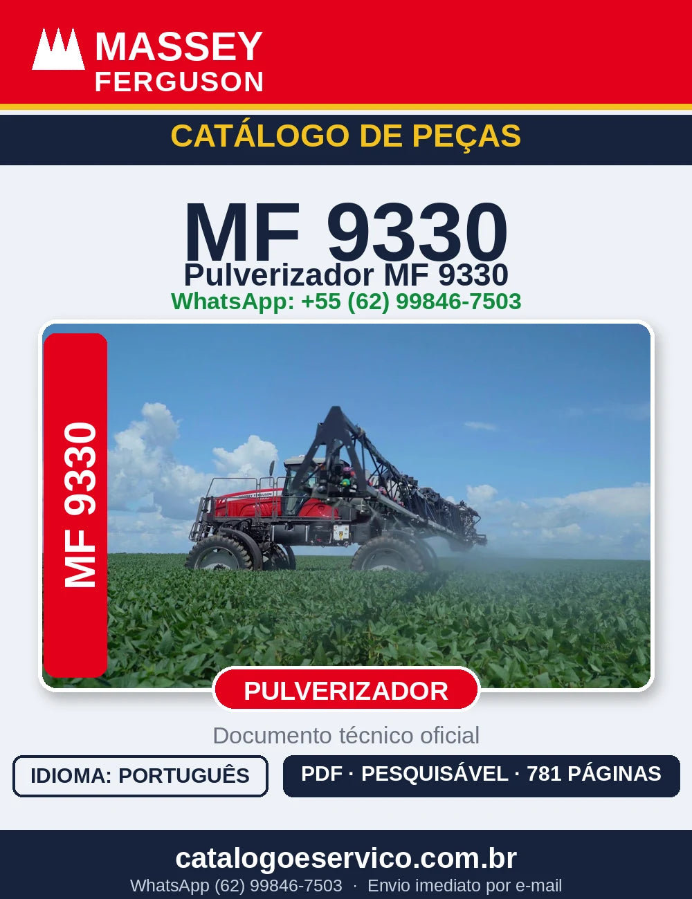 Catalogo De Peça MASSEY FERGUSON - MF 9330 - Pulverizador