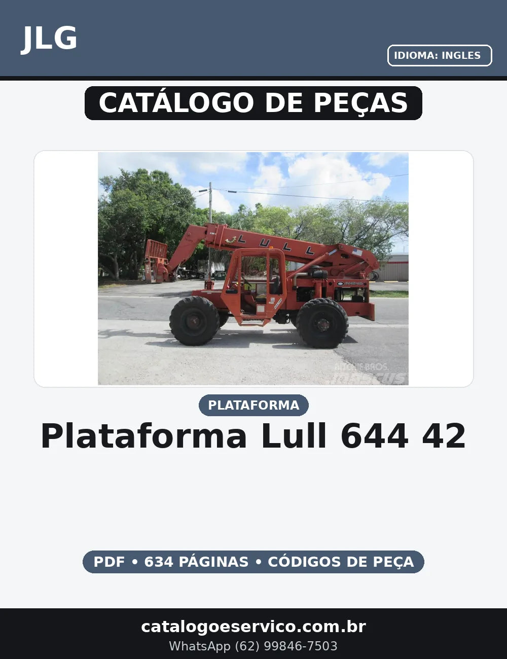 CATALOGO DE PEÇA PLATAFORMA  LULL 644-42 JLG — capa do catálogo de peças