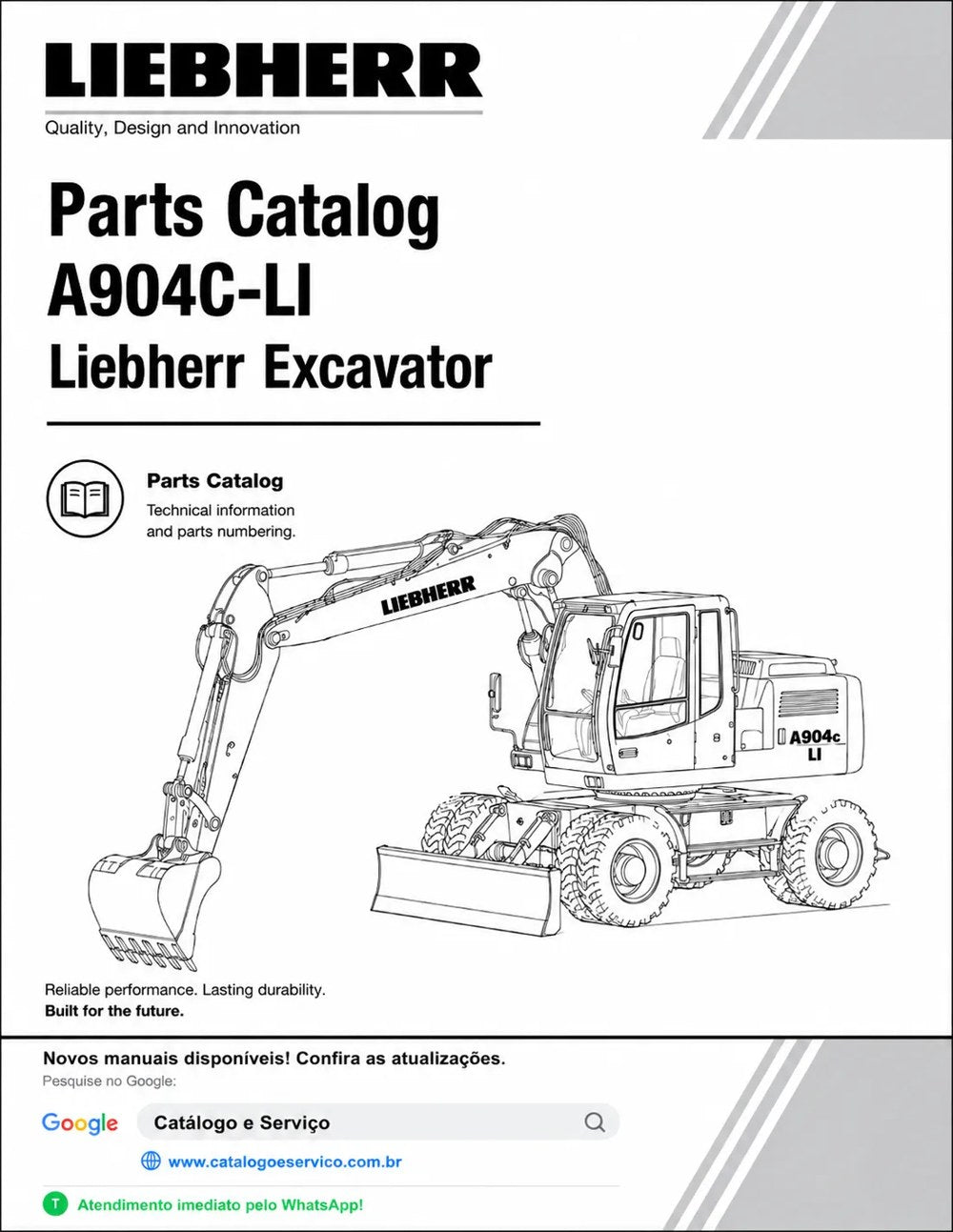 Catálogo de Peças A904C-LI Liebherr Escavadeira