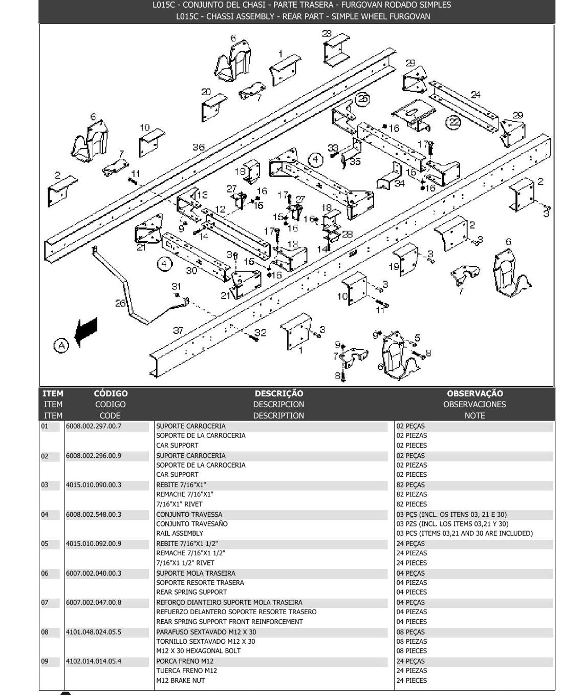 Catálogo de Peças Agrale Furgovan 6000 (RS/RD) - Furgão / Van - página 2