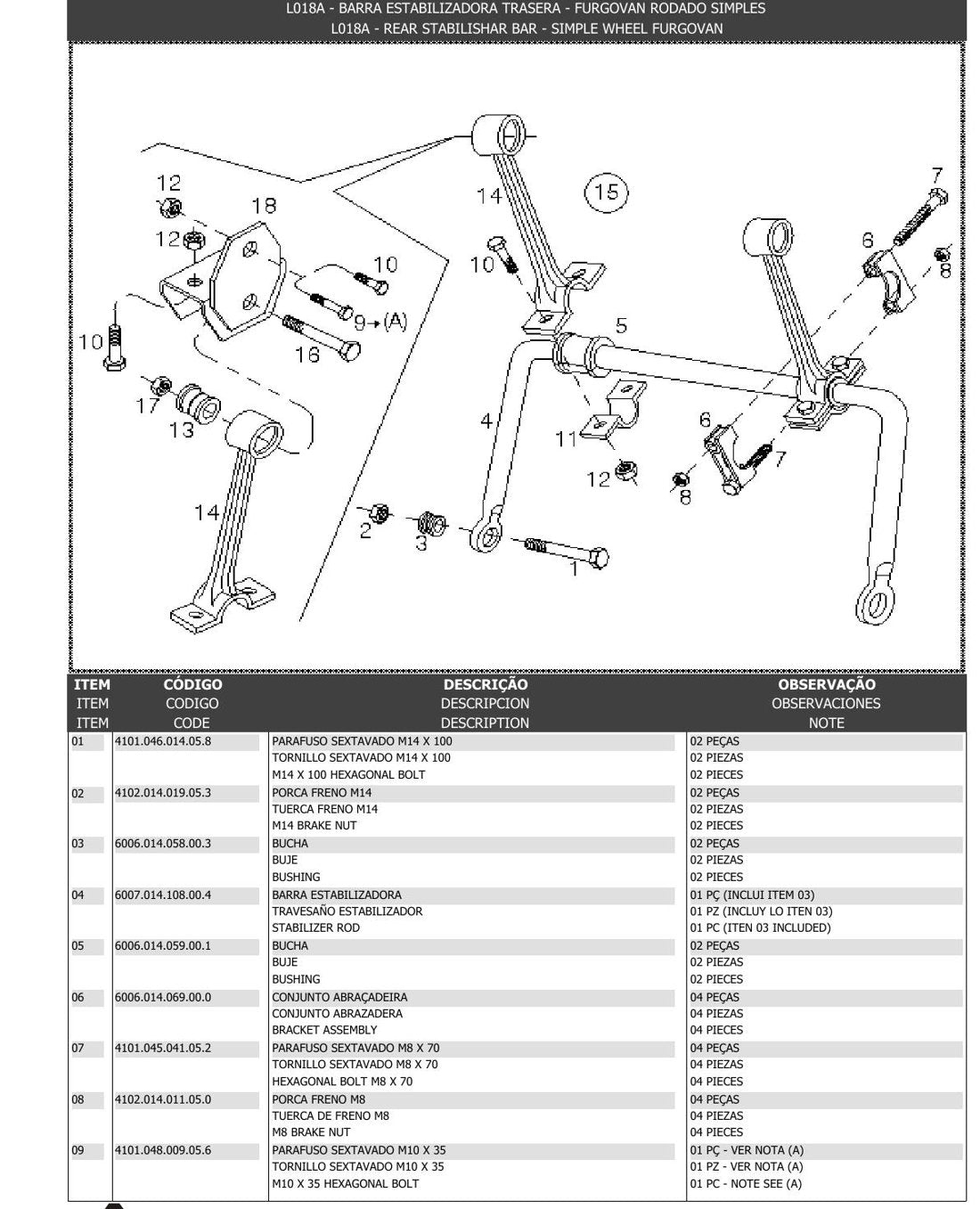 Catálogo de Peças Agrale Furgovan 6000 (RS/RD) - Furgão / Van - página 3