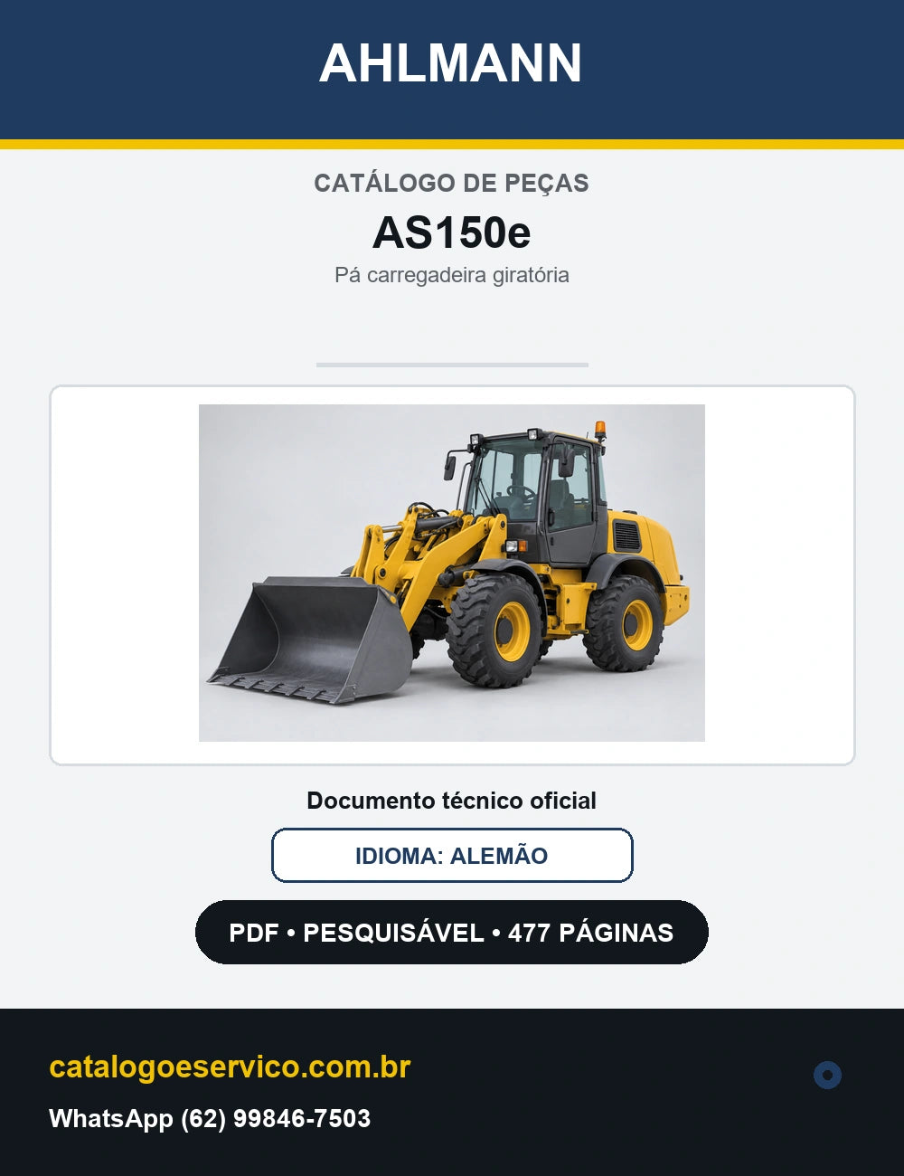 Catálogo de Peças Ahlmann AS150e — capa