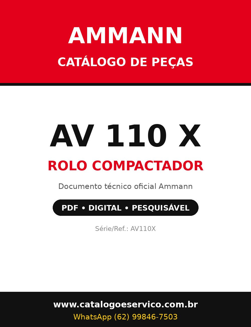 Catálogo de Peças Ammann - AV 110 X - Rolo Compactador