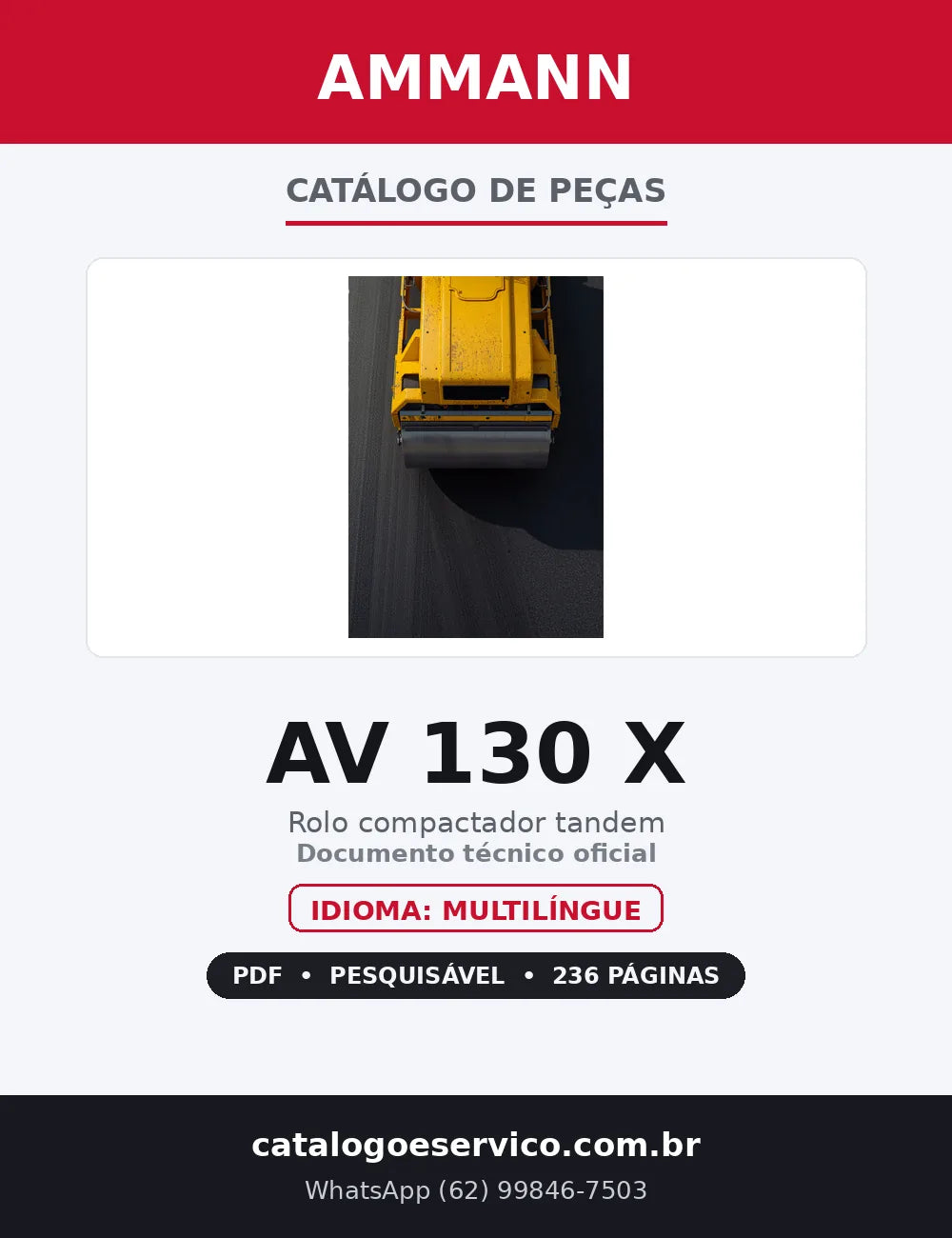 Capa — Catálogo de Peças Ammann AV 130 X