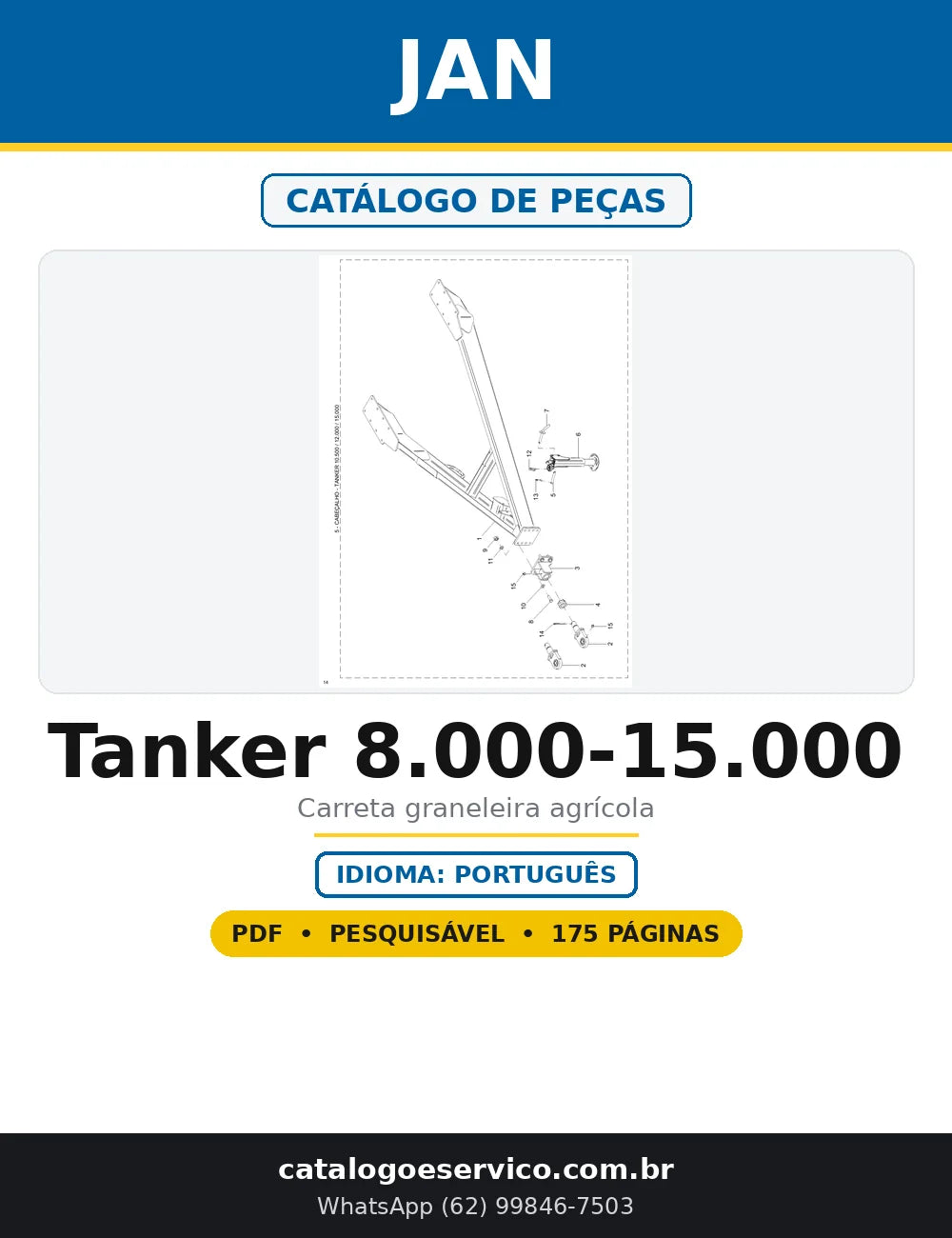 Capa do Catálogo de Peças JAN Tanker 8.000-15.000 em PDF com 175 páginas