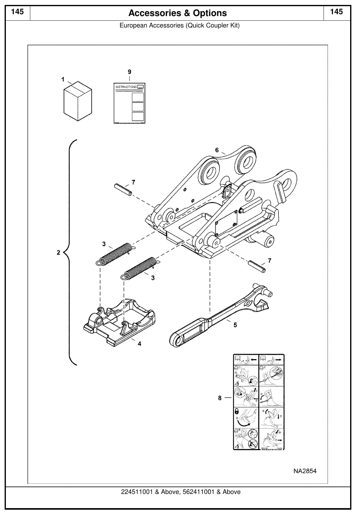Página interna do Catálogo de Peças Bobcat 320 — Mini escavadeira