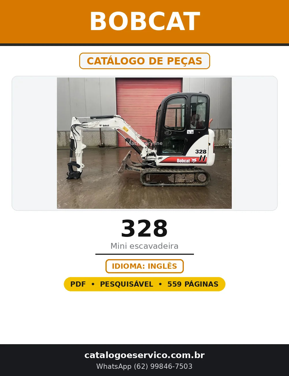 Capa do Catálogo de Peças Bobcat 328 em PDF com 559 páginas