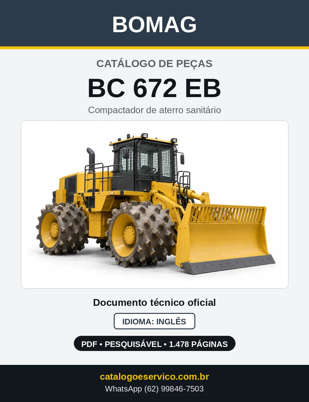 Capa do Catálogo de Peças Bomag BC 672 EB em PDF
