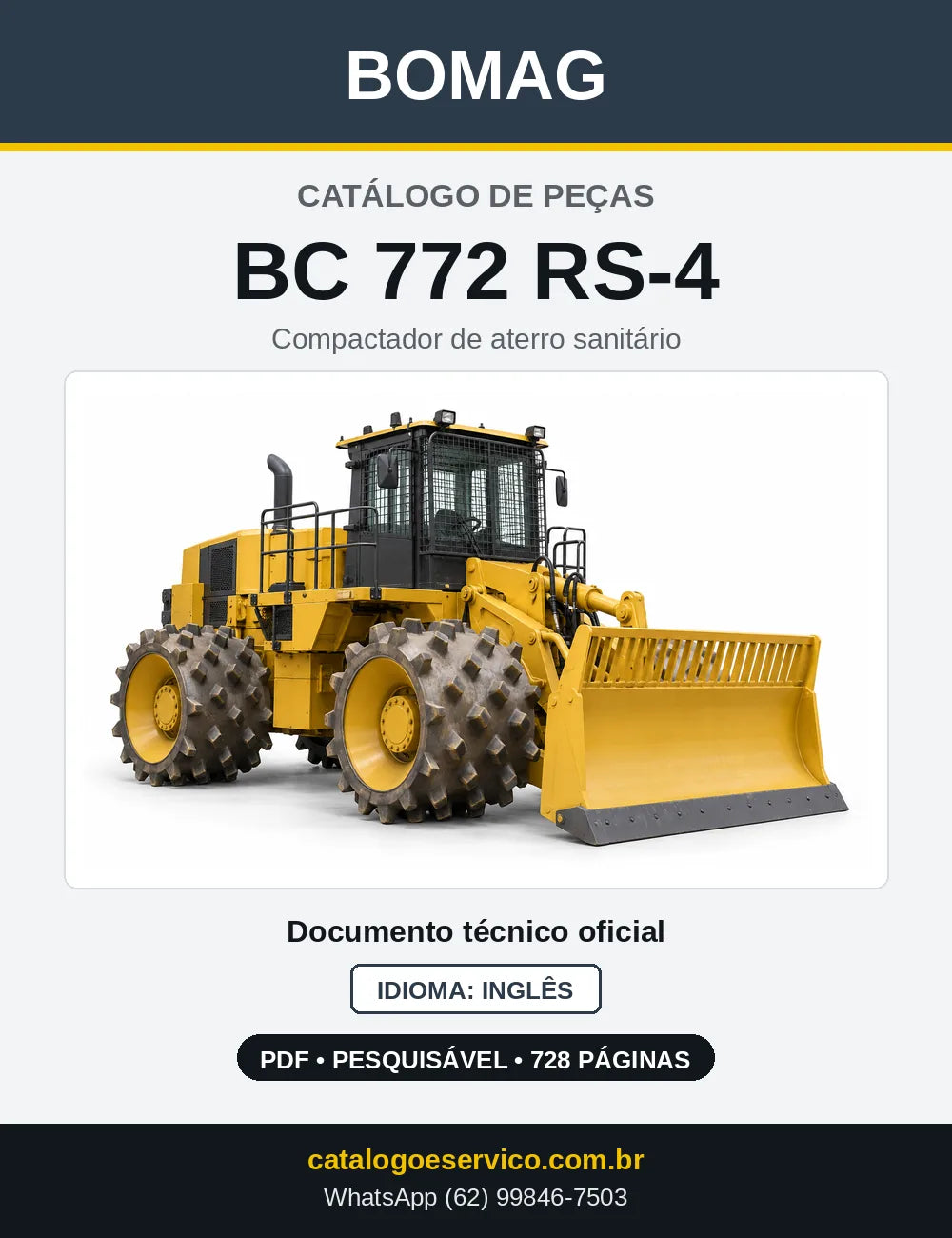 Capa do Catálogo de Peças Bomag BC 772 RS-4 em PDF