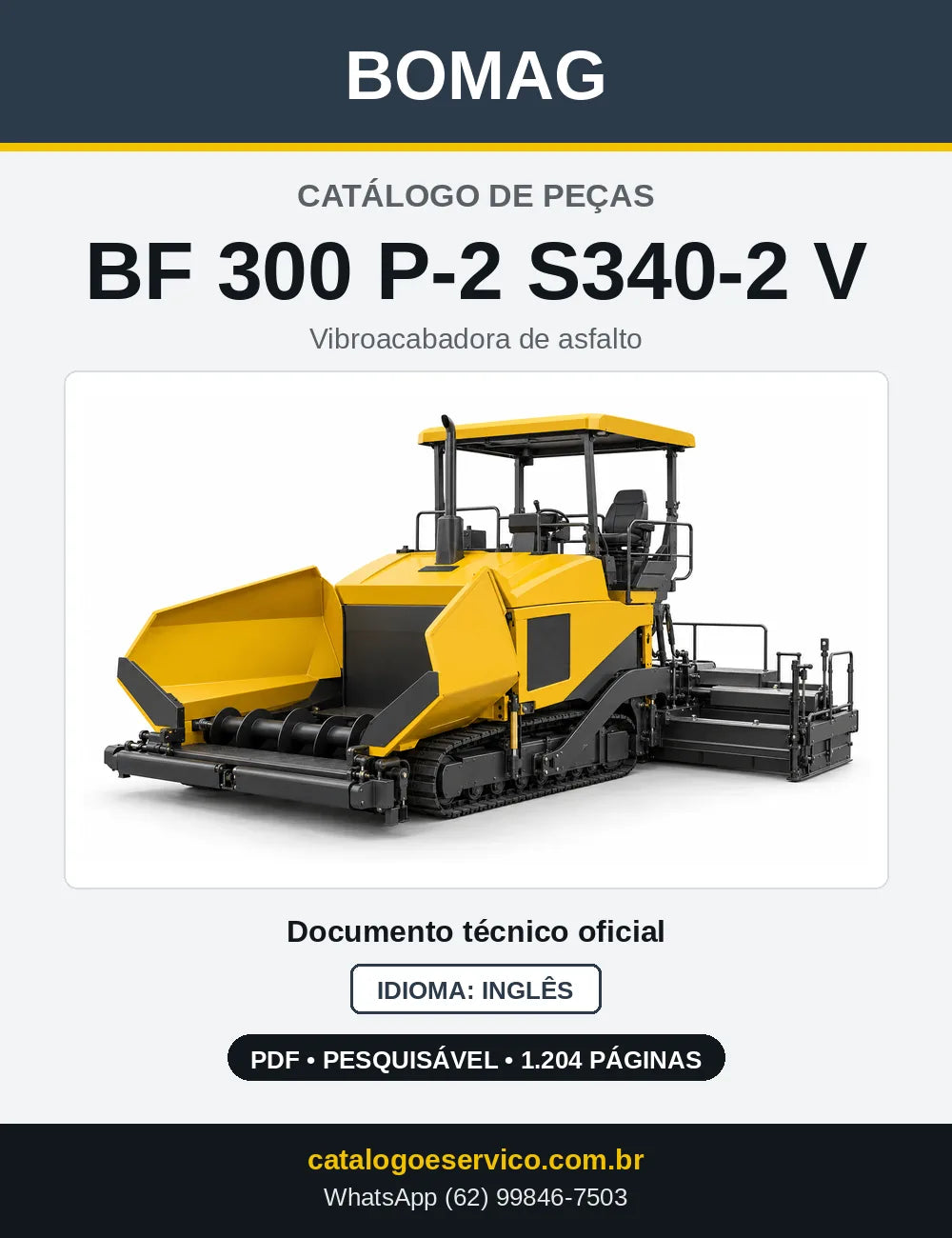 Capa do Catálogo de Peças Bomag BF 300 P-2 S340-2 V em PDF