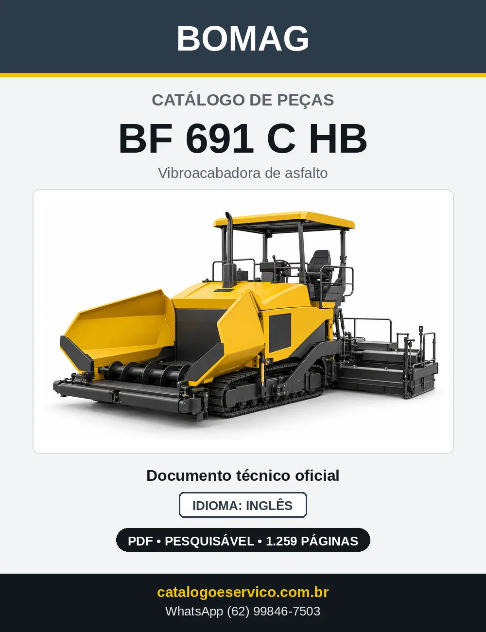 Capa do Catálogo de Peças Bomag BF 691 C HB em PDF