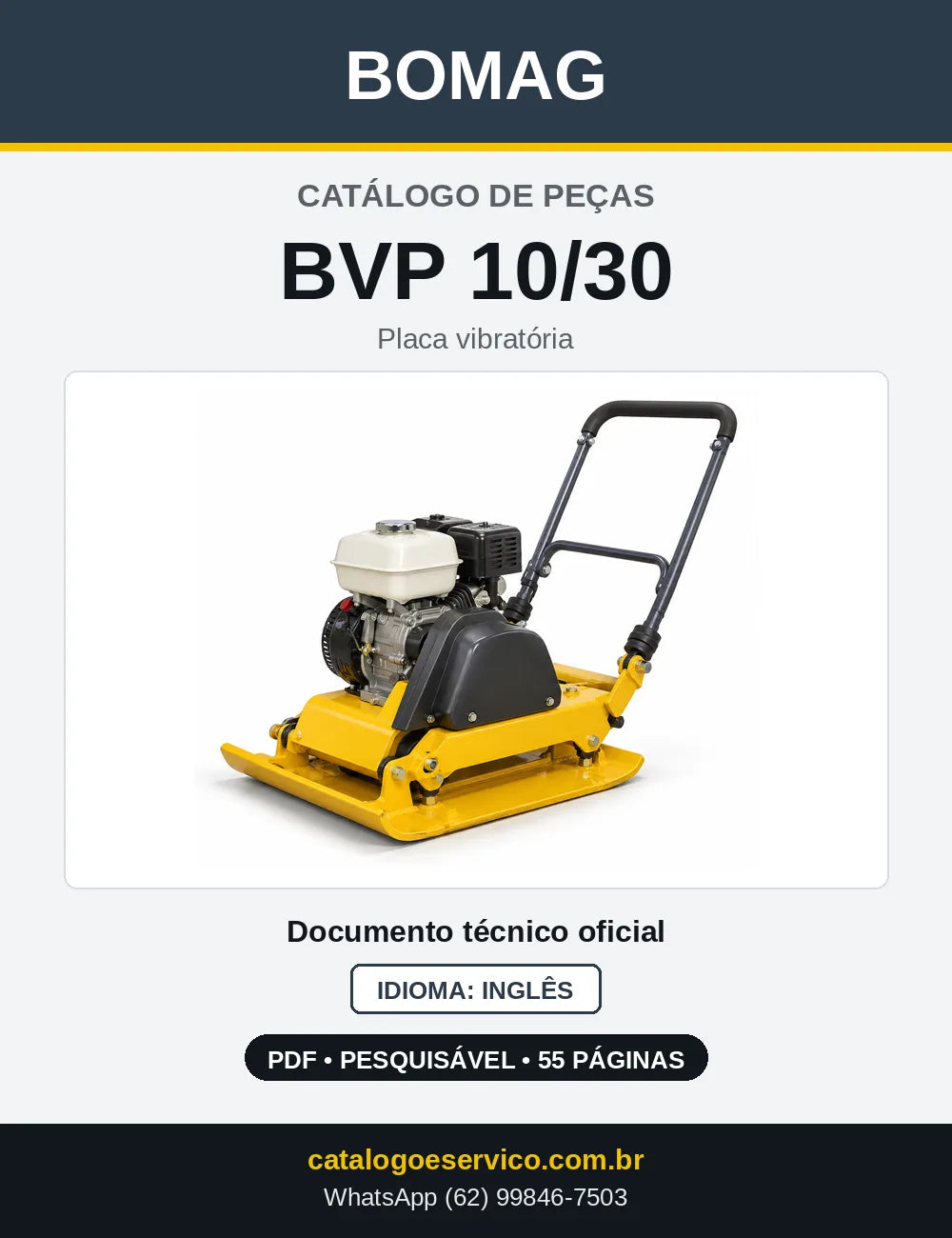 Capa do Catálogo de Peças Bomag BVP 10/30 em PDF