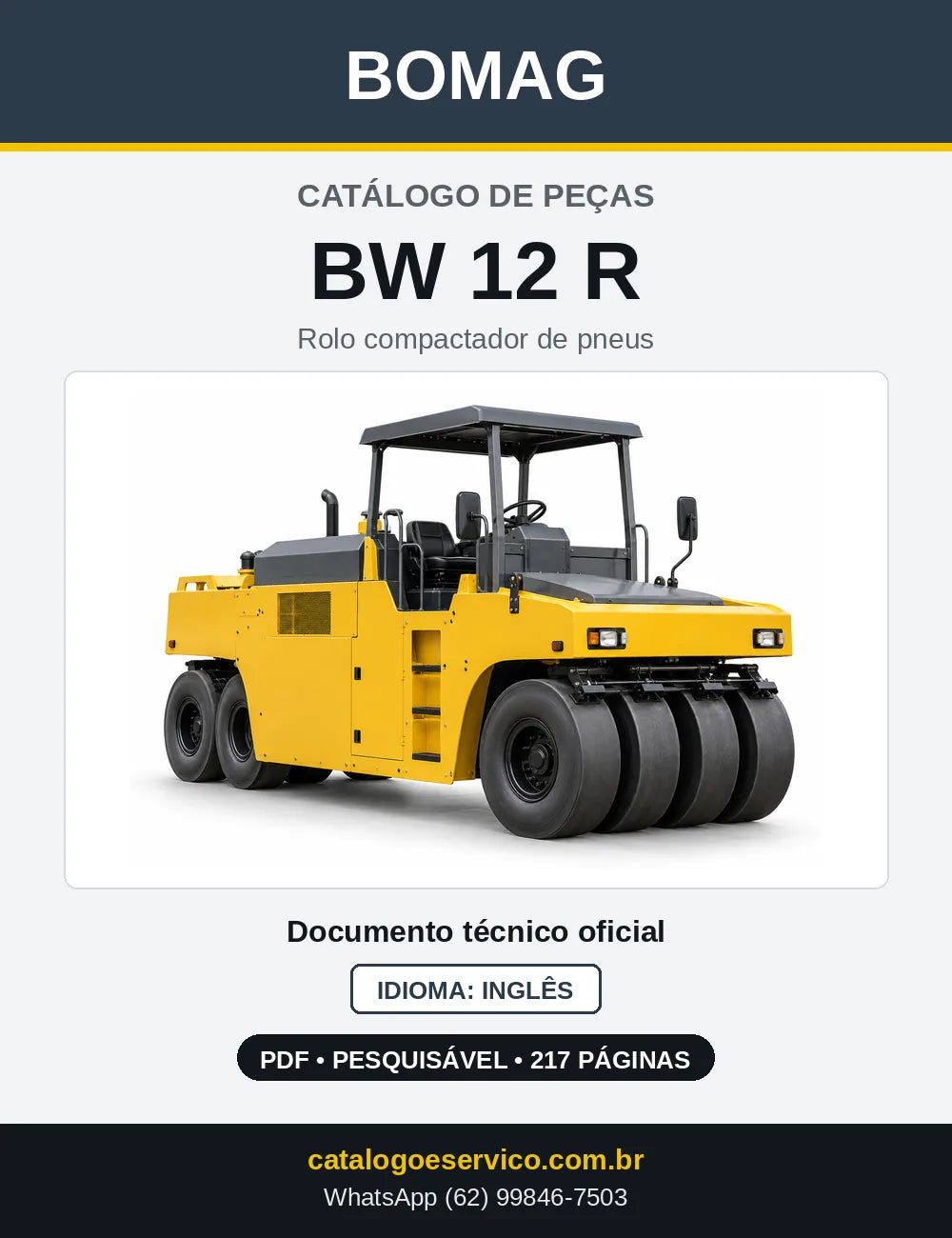 Capa do Catálogo de Peças Bomag BW 12 R em PDF