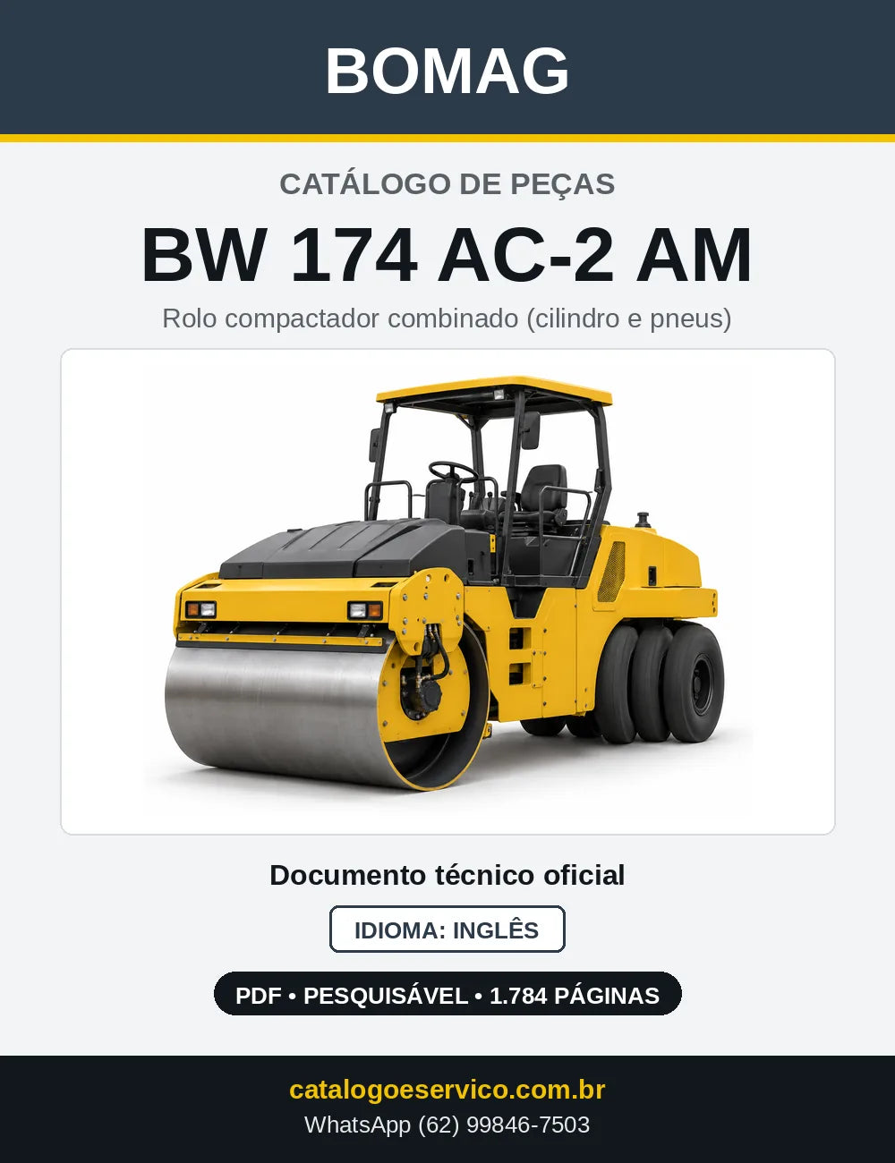 Capa do Catálogo de Peças Bomag BW 174 AC-2 AM em PDF