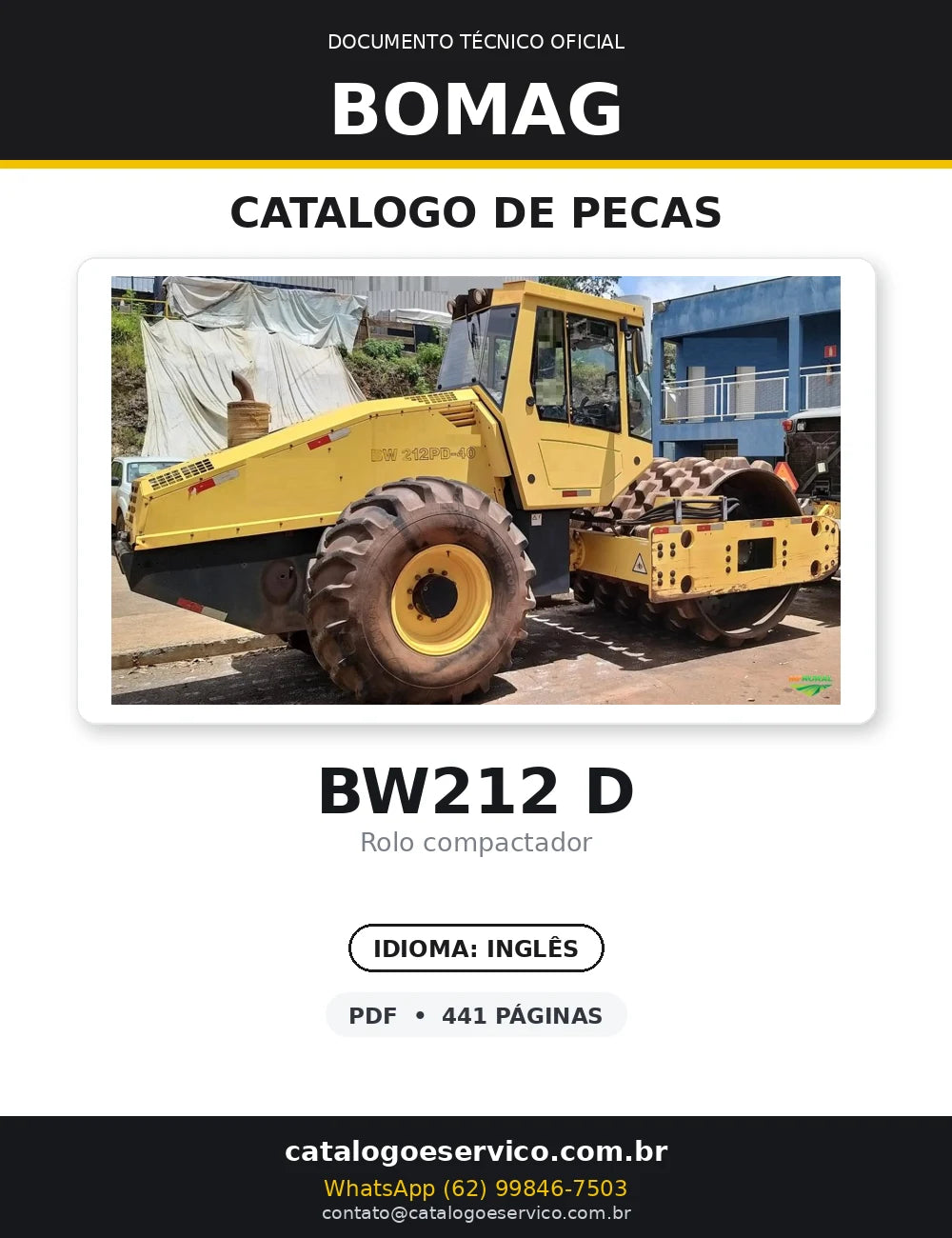 Catalogo De Peças BOMAG - BW 212 D-40 - Rolo Compactador — capa