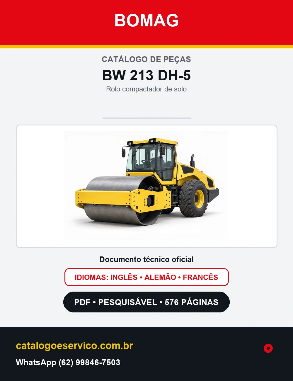 Catálogo de Peças Bomag BW 213 DH-5 — capa