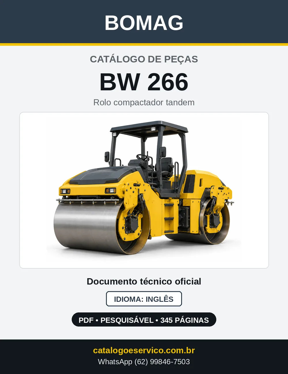 Capa do Catálogo de Peças Bomag BW 266 em PDF