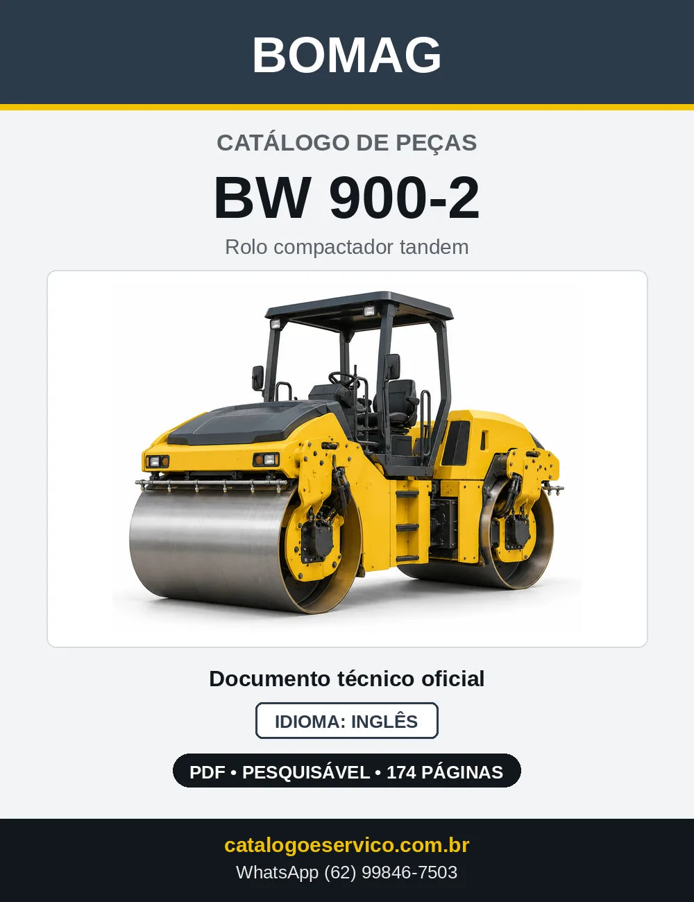 Capa do Catálogo de Peças Bomag BW 900-2 em PDF