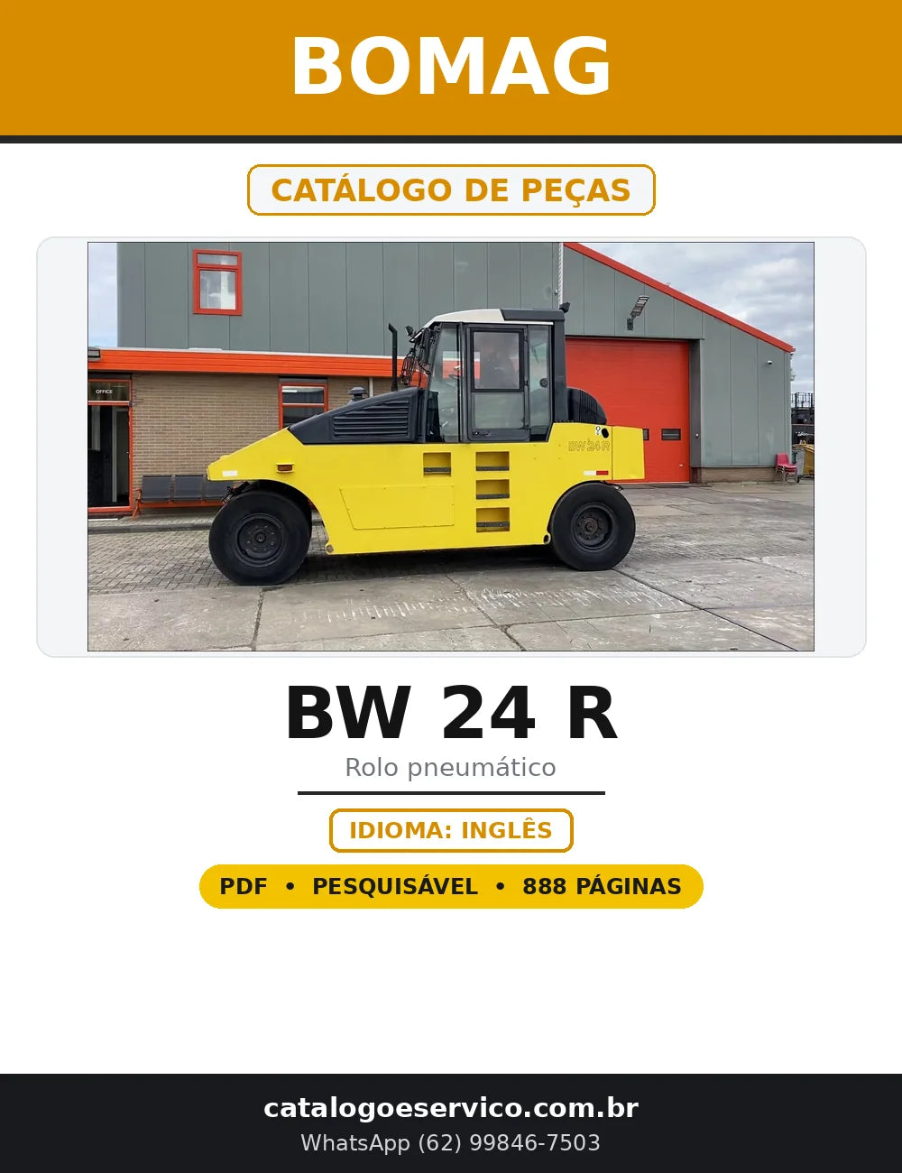 Capa do Catálogo de Peças BOMAG BW 24 R em PDF com 888 páginas
