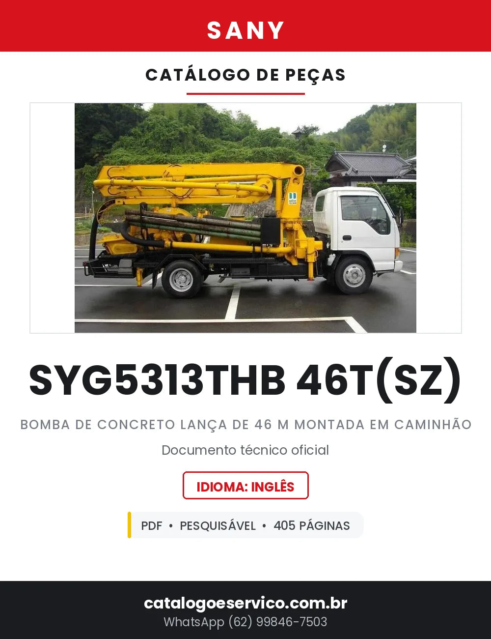 Catálogo de Peças SANY SYG5313THB 46T(SZ) Bomba Lança de 46 Metros — 405 Páginas em PDF — capa