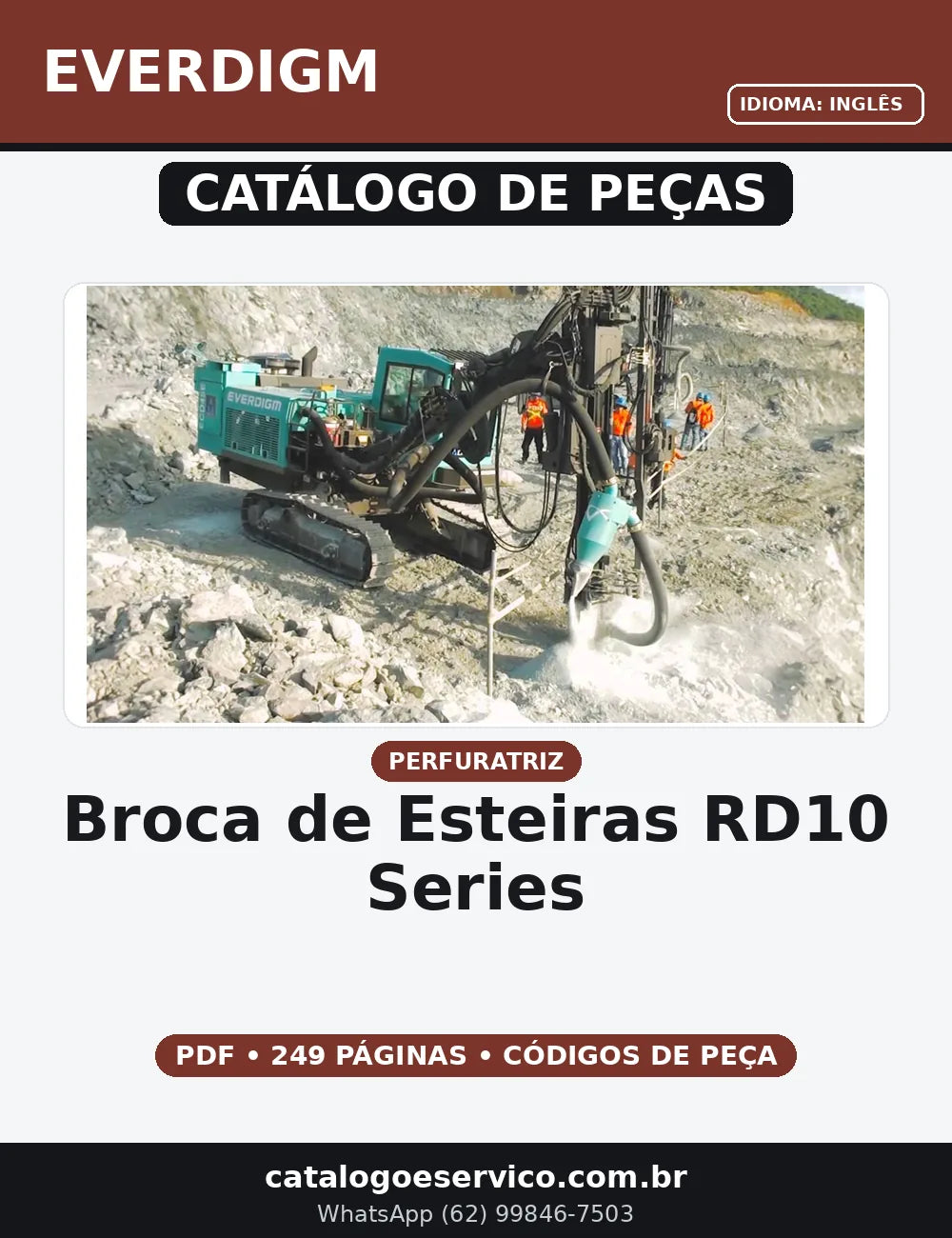 CATALOGO DE PEÇAS BROCA DE ESTEIRAS - RD10 SERIES EVERDIGM — capa do catálogo de peças