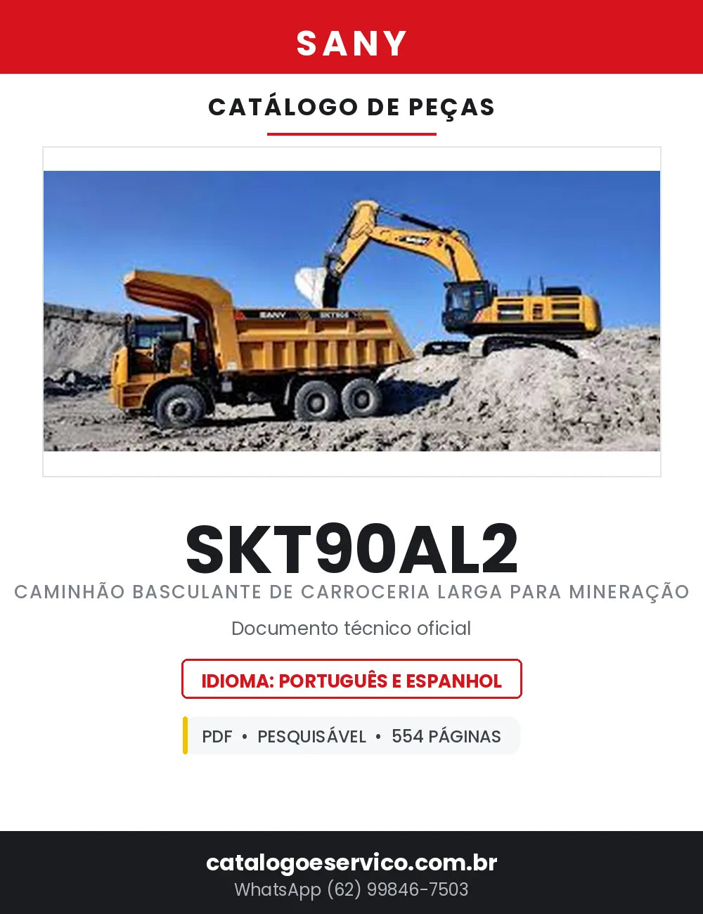 Catálogo de Peças SANY SKT90AL2 Caminhão Basculante de Carroceria Larga — 554 Páginas em PDF — capa