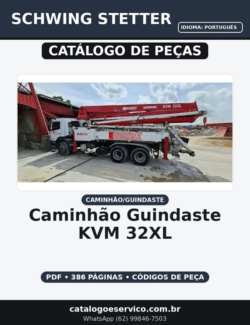 CATALOGO DE PEÇAS CAMINHÃO GUINDASTE - KVM 32XL SCHWING STETTER — capa do catálogo de peças