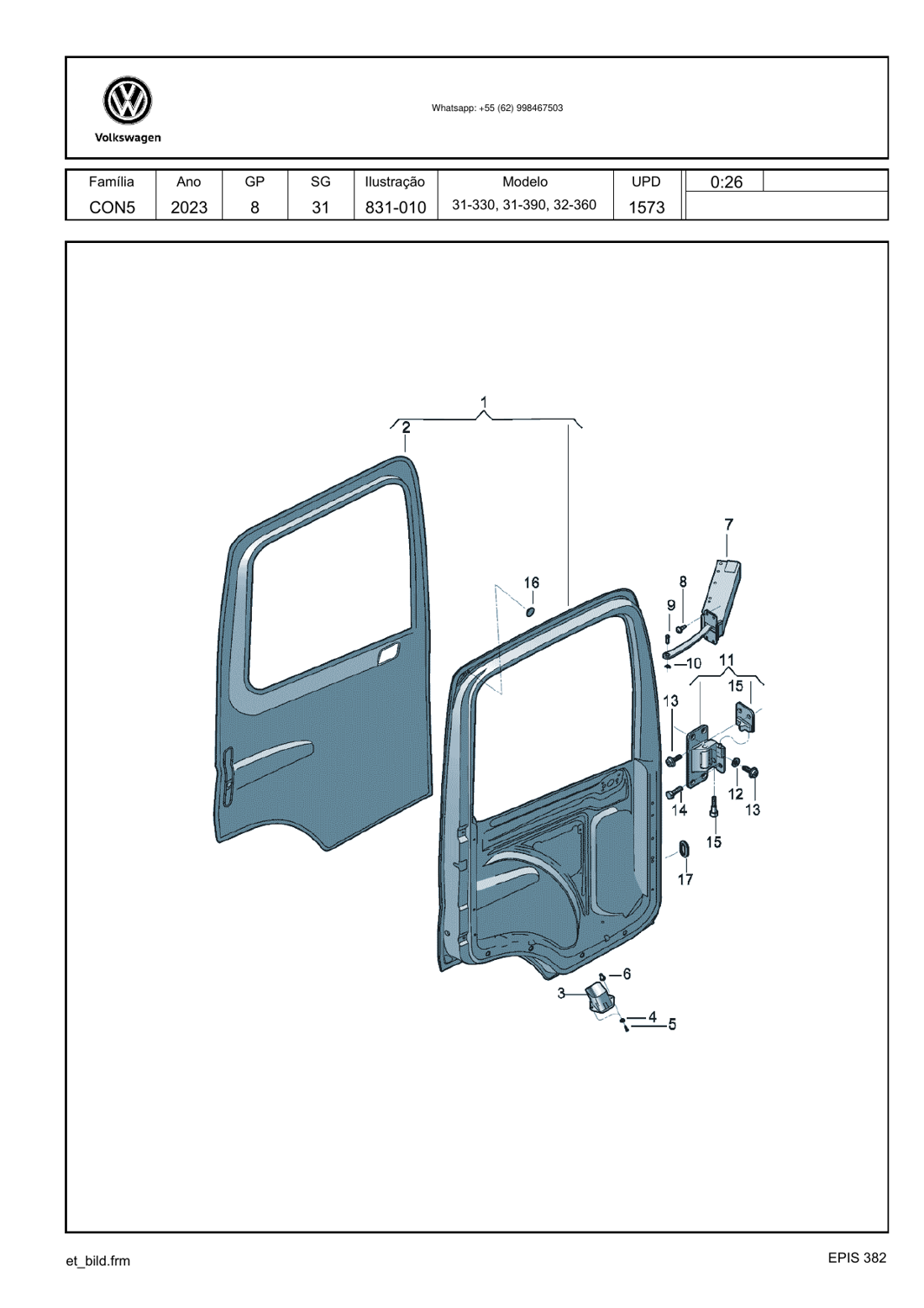 Catálogo de Peças Caminhão Volkswagen 31.330 Constellation 6x4