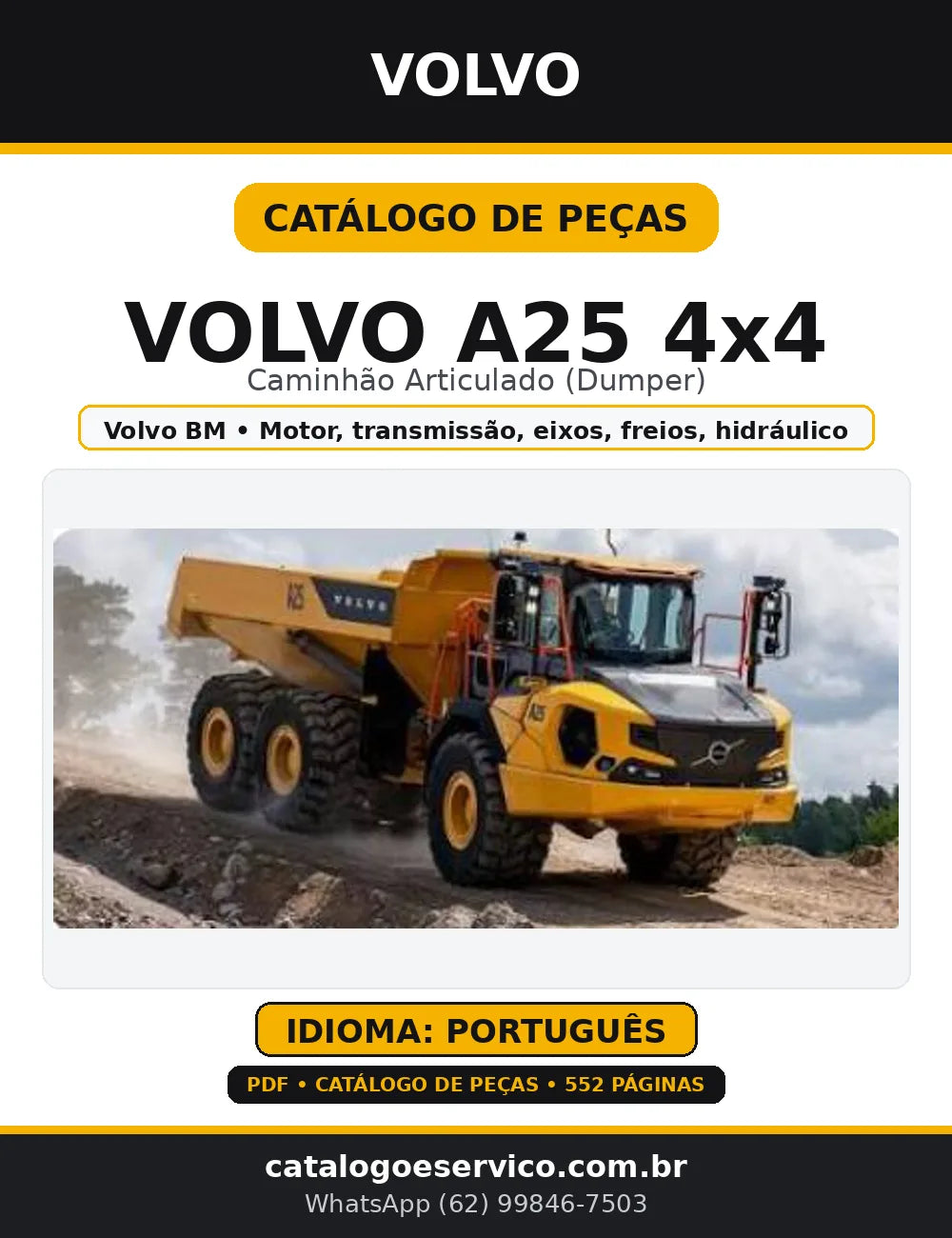 Catálogo de Peças Volvo A25 (Volvo BM) — capa