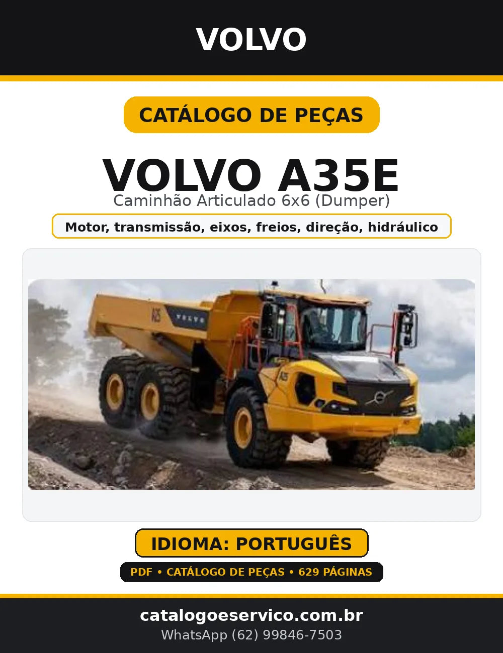 Catálogo de Peças Volvo A35E — capa