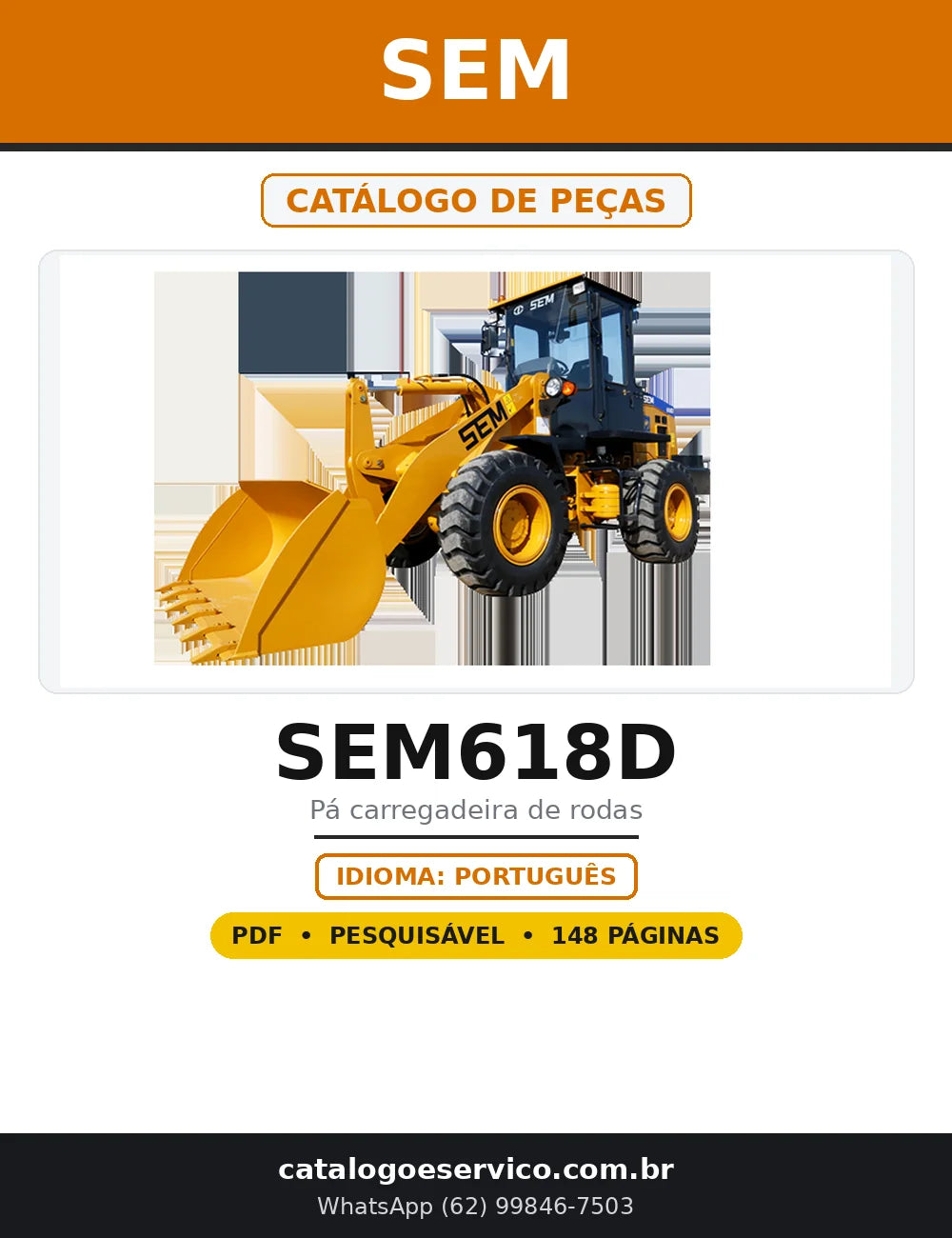 Capa do Catálogo de Peças SEM SEM618D em PDF com 148 páginas