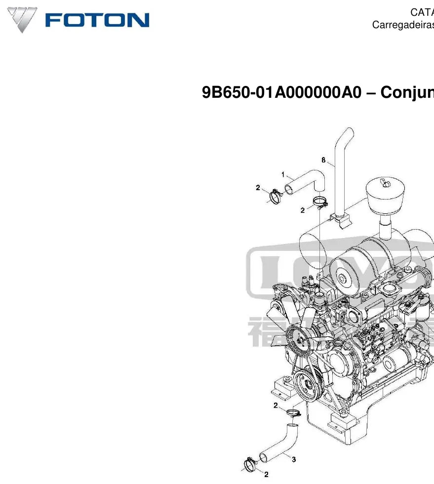 Página ilustrada do Catálogo de Peças Foton Lovol FL917F com as posições numeradas