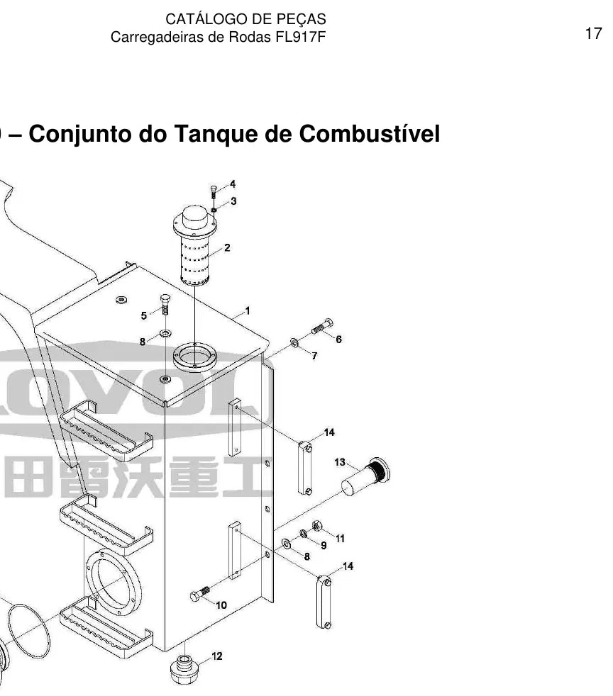 Página interna do Catálogo de Peças Foton Lovol FL917F — Pá carregadeira de rodas
