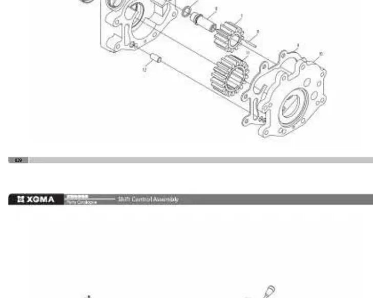 Página interna do Catálogo de Peças XGMA XG935H — Pá carregadeira de rodas