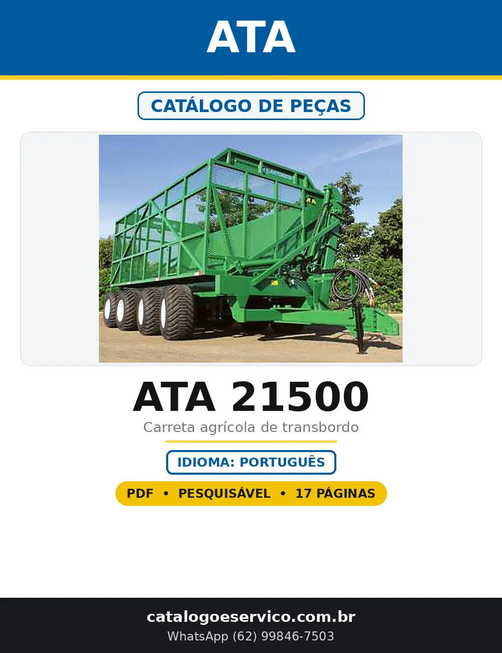 Capa do Catálogo de Peças ATA ATA 21500 em PDF com 17 páginas