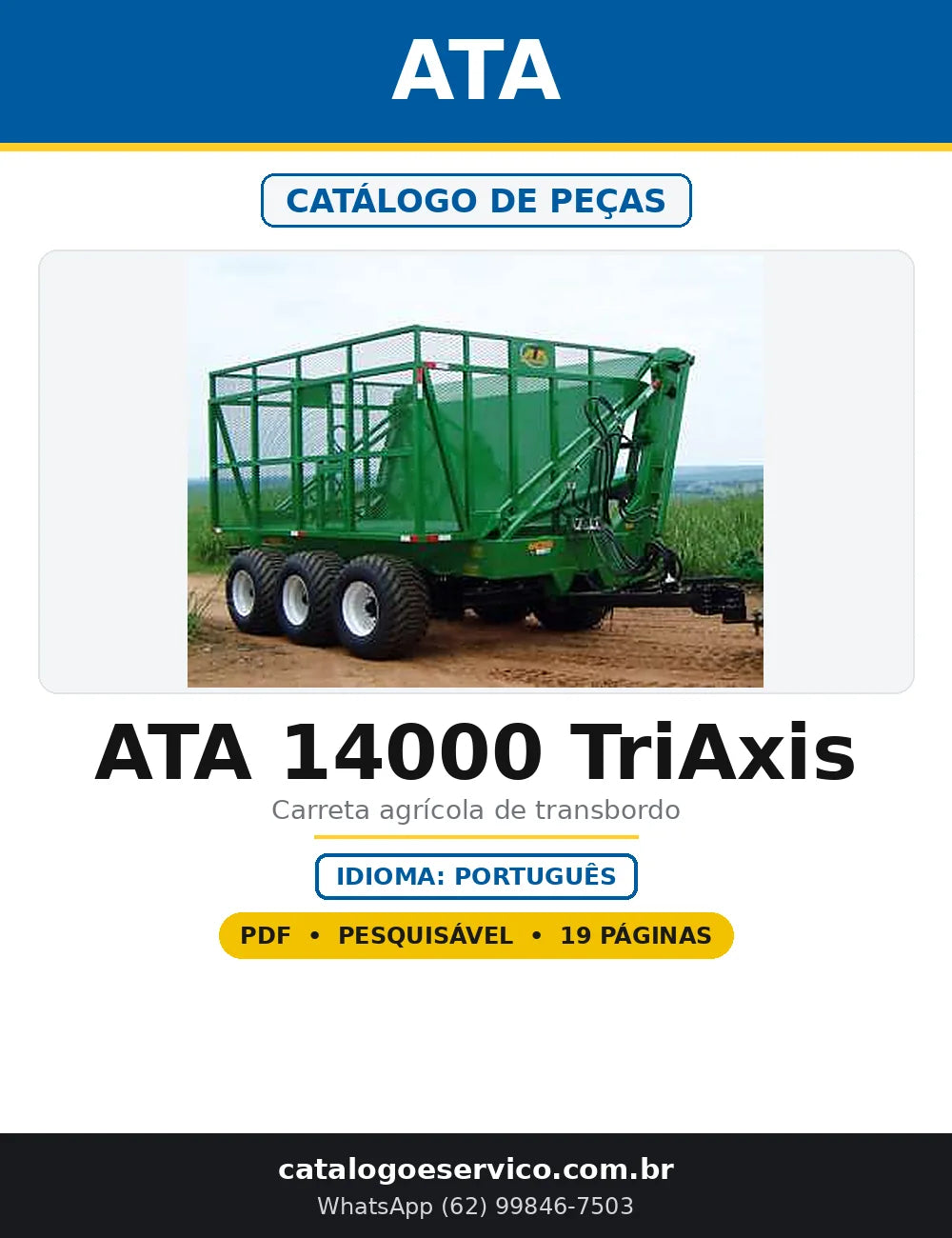 Capa do Catálogo de Peças ATA ATA 14000 TriAxis em PDF com 19 páginas