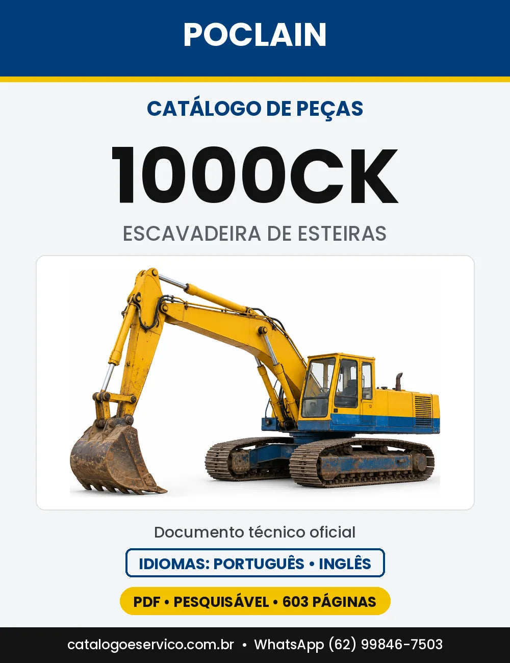 Catálogo de Peças Poclain 1000CK — capa do catálogo em PDF