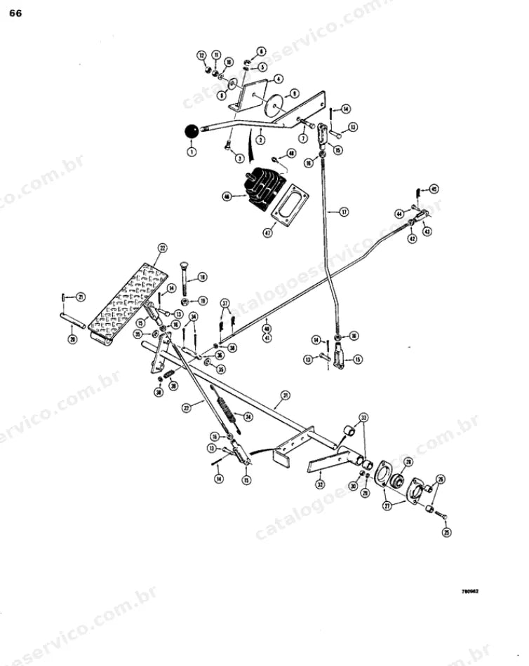 Catálogo de Peças Case 1150B — vista explodida de peças, imagem 1