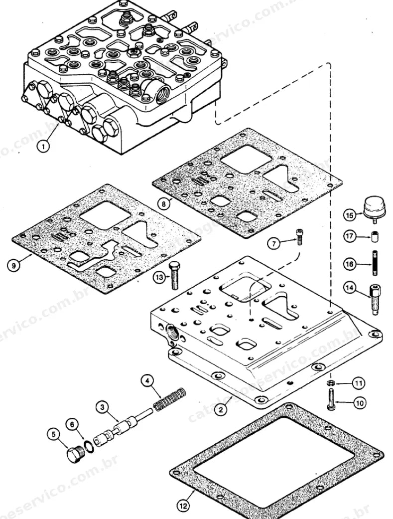 Catálogo de Peças Case 1150C — vista explodida de peças, imagem 2