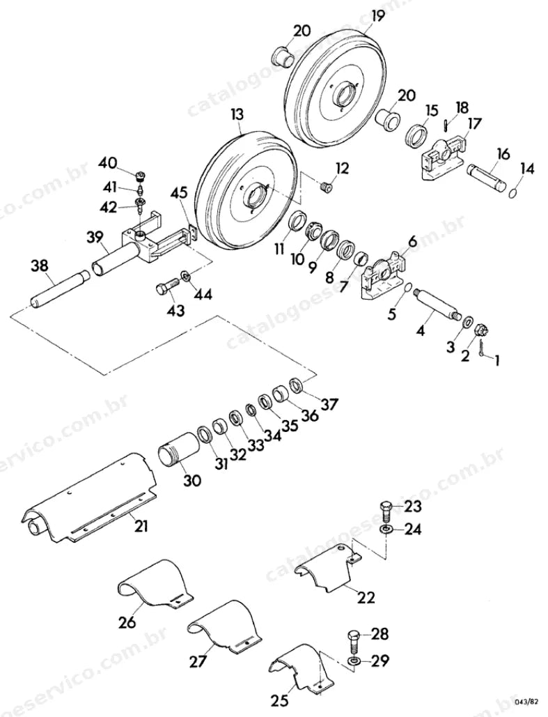 Catálogo de Peças Case 1150C — vista explodida de peças, imagem 3