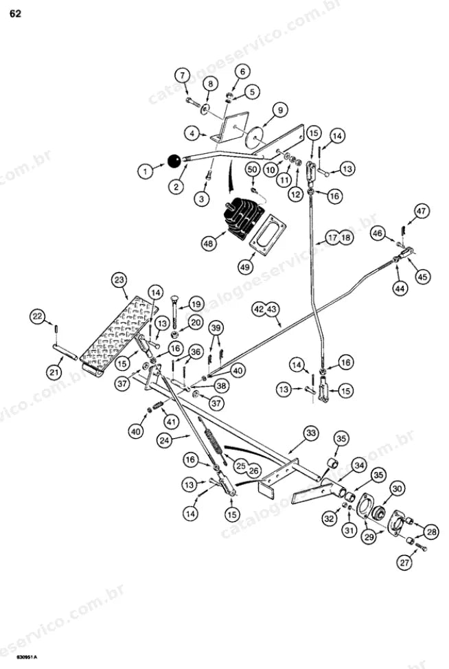 Catálogo de Peças Case 1150D — vista explodida de peças, imagem 1