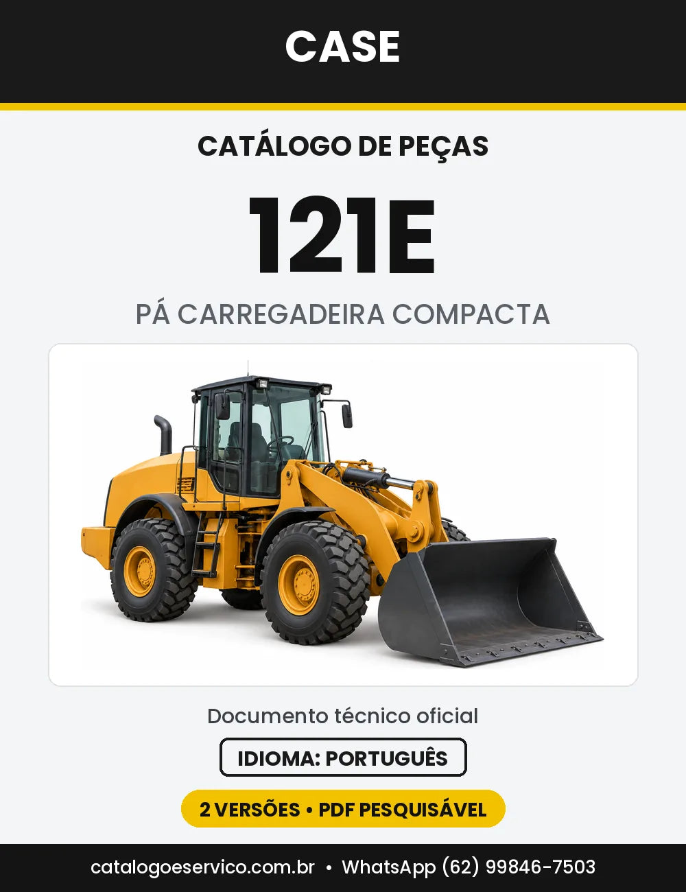 Catálogo de Peças Case 121E (Europa e Série 3 Tier 3) — capa do catálogo em PDF