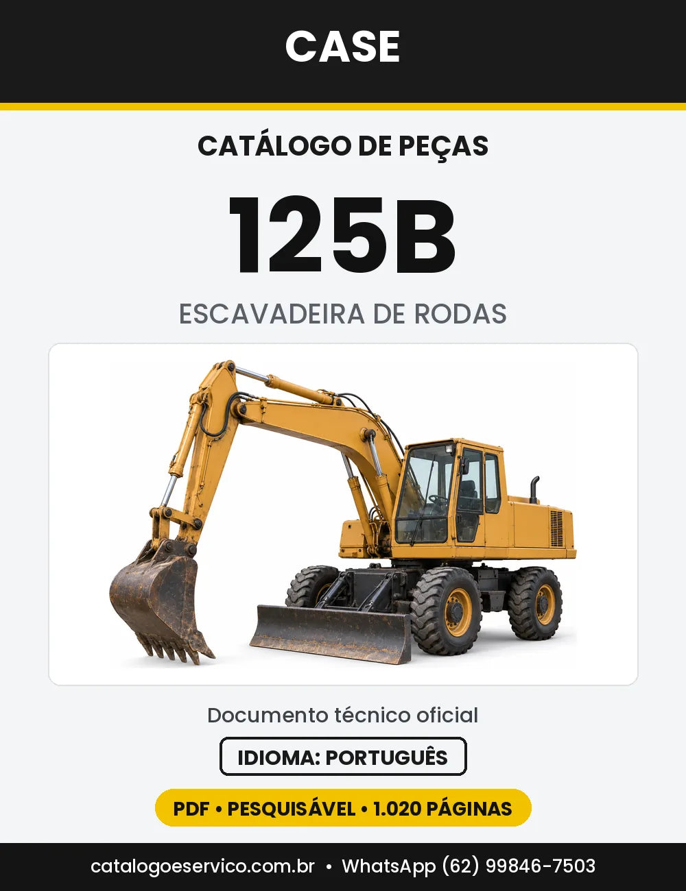 Catálogo de Peças Case 125B Séries 9900, 25252 e 27001 — capa do catálogo em PDF