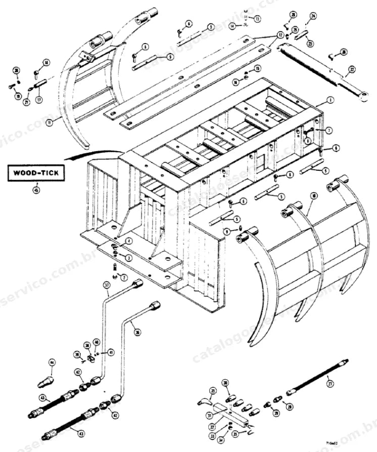 Catálogo de Peças Case 1529 (Padrão e Motor Deutz) — vista explodida de peças, imagem 4