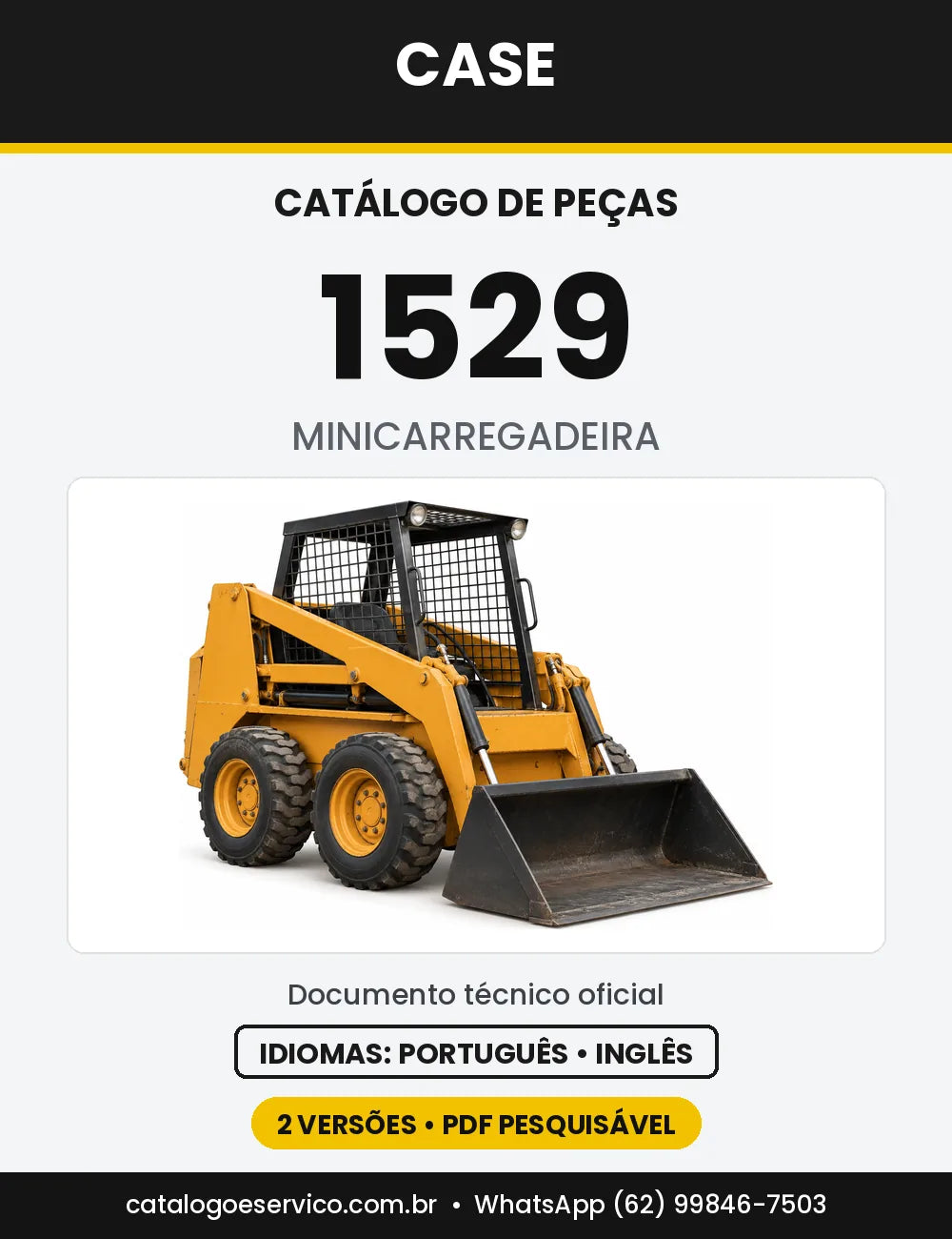 Catálogo de Peças Case 1529 (Padrão e Motor Deutz) — capa do catálogo em PDF