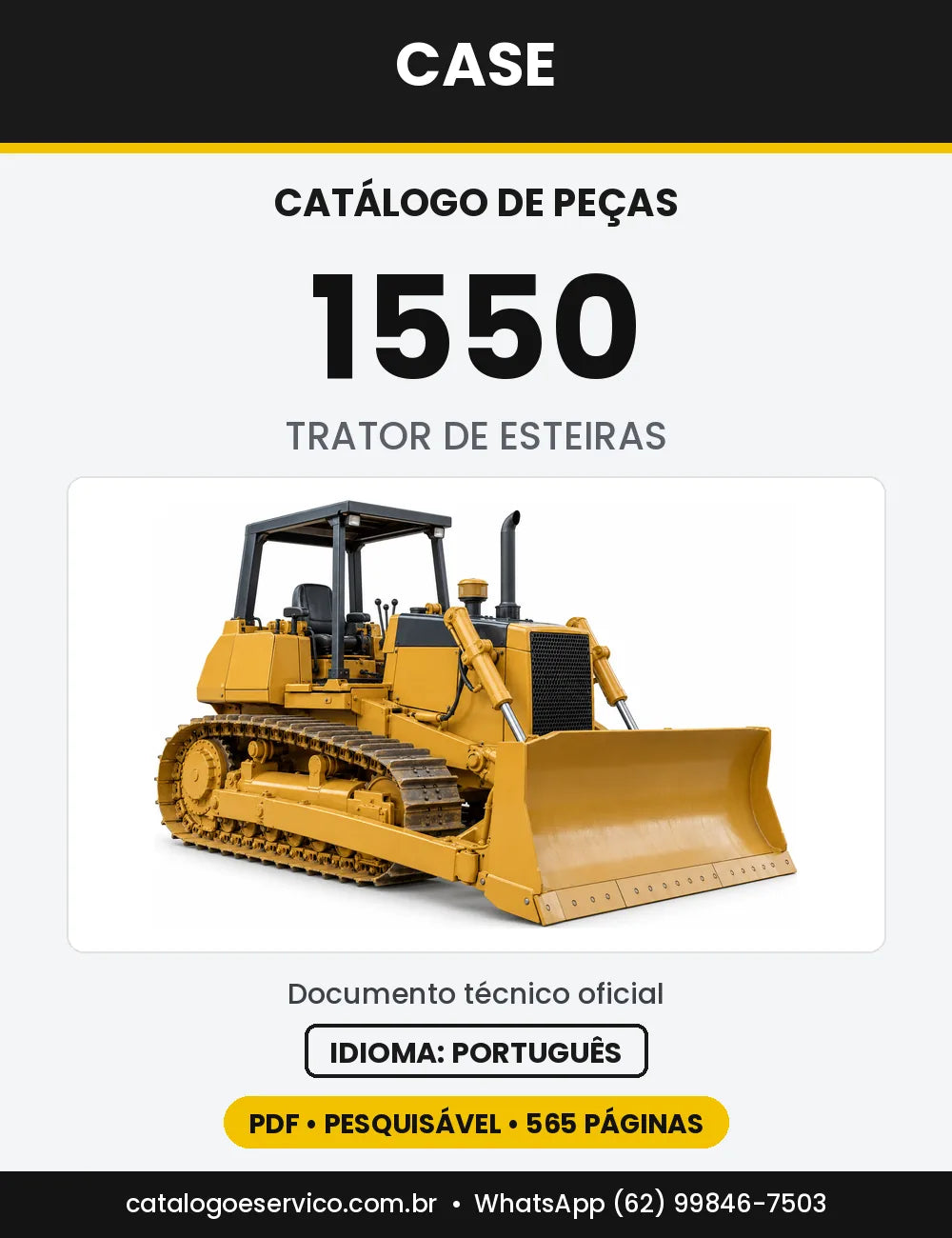 Catálogo de Peças Case 1550 — capa do catálogo em PDF