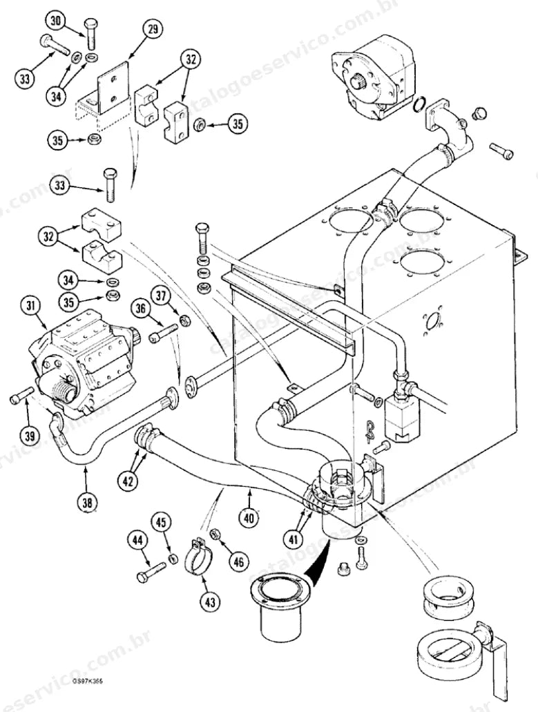 Catálogo de Peças Case 170C — vista explodida de peças, imagem 2